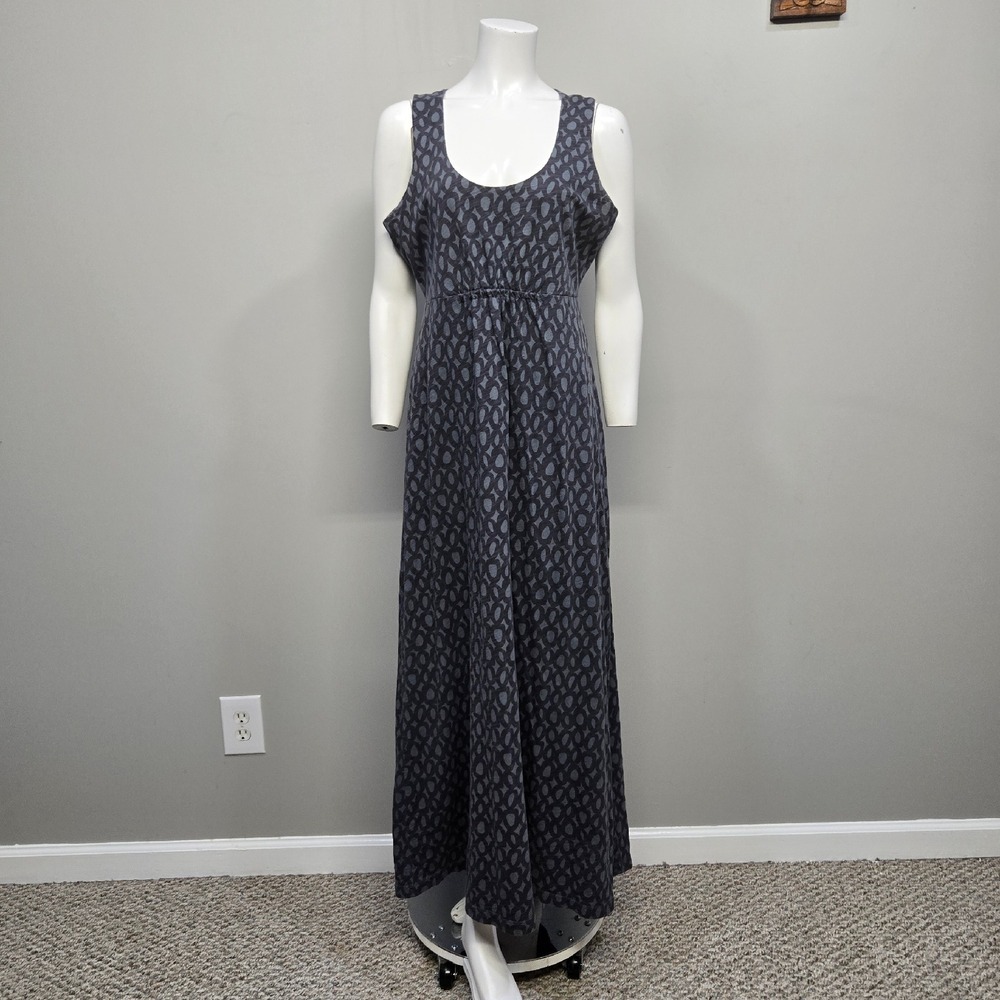 Fresh Produce Maxi Dress Medium Grey Geometric Cut Out‎ Back Unique Travel Beach